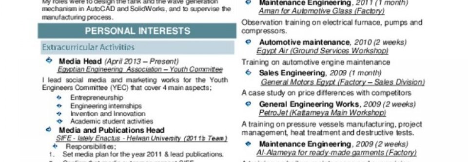 Career Objectives for Mechanical Engineering