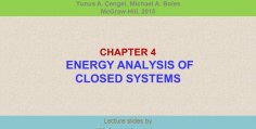 First law of Thermodynamics Closed Systems