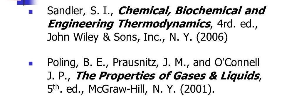 Chemical Engineering Thermodynamics Sandler
