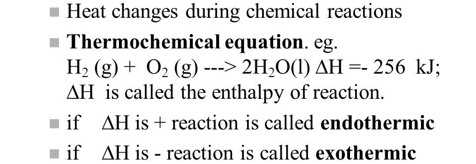 First law of Thermodynamics enthalpy