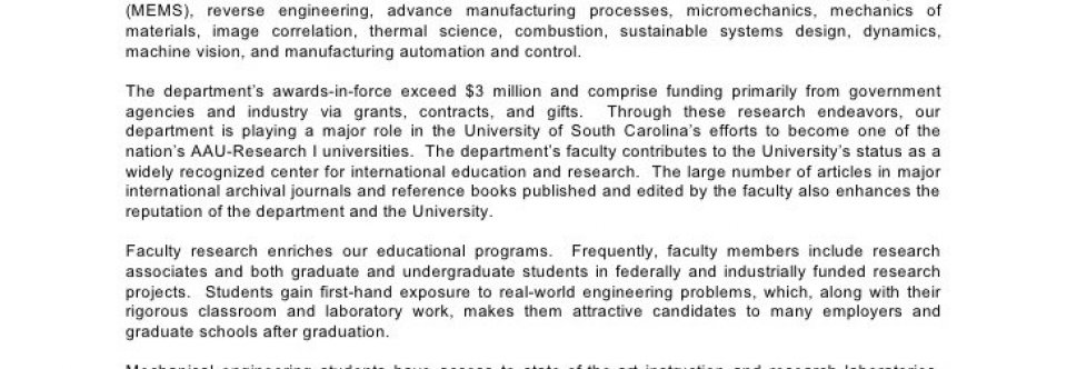 Mechanical Engineering Jobs in South Carolina