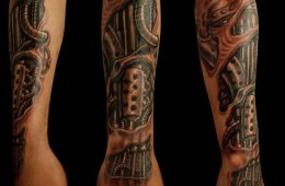 Biomechanical arm tattoos