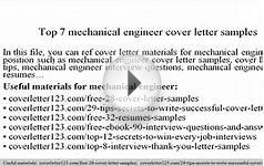 Top 7 mechanical engineer cover letter samples